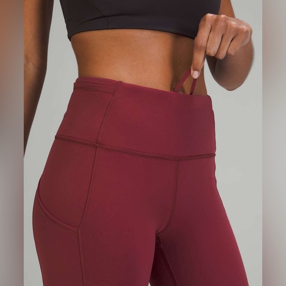lululemon Fast and Free High-Rise Brushed Tight 28" Nulux Mulled Wine Size 4 - Picture 4 of 13